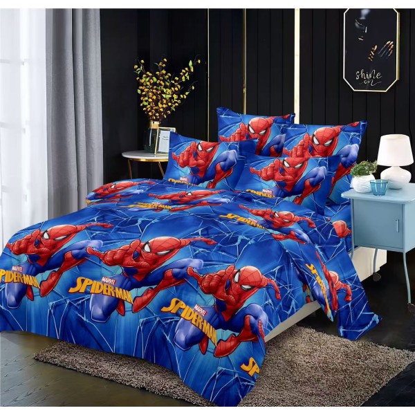Lenjerie de pat finet 4 piese pentru o persoană – Spiderman Marvel, LCC-048