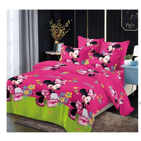 Lenjerie de pat finet 4 piese pentru o persoană – Minnie Mouse, LCC-049