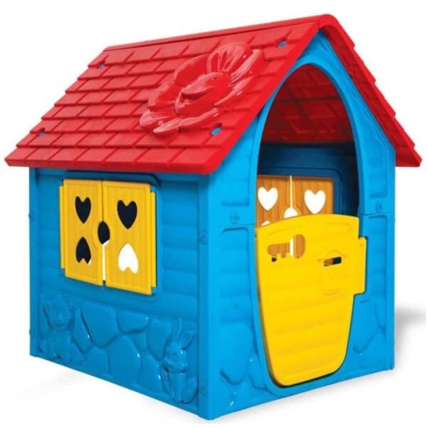 Căsuță copii cu ferestre și ușă tip fermă – Căsuță copii grădină din plastic rezistent, JCC-009