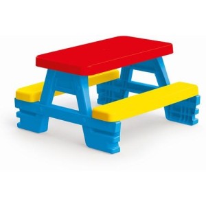 Măsuță picnic cu băncuță pentru copii – Set picnic grădină rezistent și colorat, JCC-011