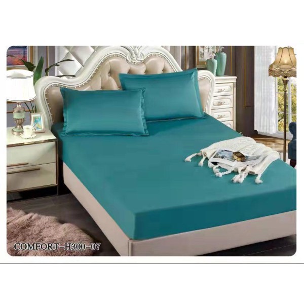 Husă din satin pentru pat 180x200 cu 2 fețe de pernă – Verde menta, HCS-002