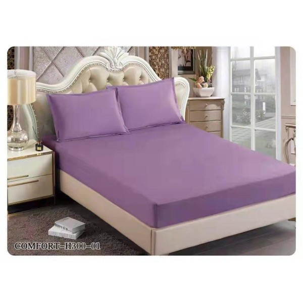 Husă din satin pentru pat 180x200 cu 2 fețe de pernă – Lila, HCS-006