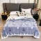 Pătură Cocolino cu blăniță 200x230 cm – moale, călduroasă și premium - Blue, model pomi, PBC-051