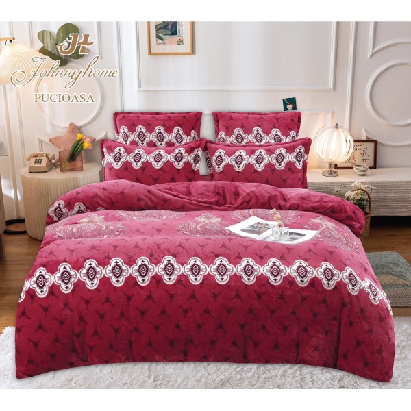 Set Lenjerie Cocolino 6 Piese Pat Dublu Grena – Model Elegant, Moale și Călduroasă, LCD-021