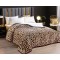 Pătură Cocolino cu blăniță 200x230 cm – moale, călduroasă și premium - Maro - Bej, model leopard, PBC-028