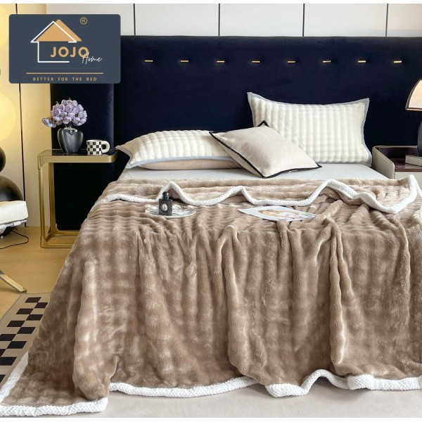 Pătură tip blană de iepure 200x230 cm – maro, PCI-063