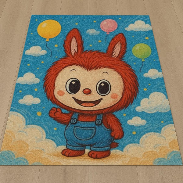 Covor Antiderapant 140x200 cm model Labubu – Design colorat, vesel și jucăuș, TAM-012