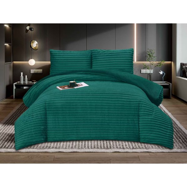 Set Pilota Cocolino 200x230 cm + 2 Fete de Pernă – Model Uni Verde Smarald Catifelat, Călduroasă și Pufoasă, PDC-059 Set Pilota Cocolino 200x230 cm + 2 Fete de Pernă – Model Uni Verde Smarald Catifelat, Călduroasă și Pufoasă, PDC-059