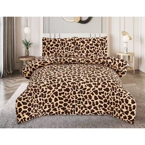 Pilota cu Blăniță 200x230 cm + 2 Fețe de Pernă – Model Leopard, Călduroasă și Pufoasă, PDC-020