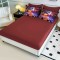 Set Lenjerie Pat Dublu Finet 6 Piese cu Elastic 5D Ursuleț cu Inimă Roșie – Model Festiv Colorat, LTC-005
