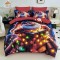 Set Lenjerie Pat Dublu Finet 6 Piese cu Cearșaf cu Elastic 5D – Model Moș Crăciun Colorat, LTC-006