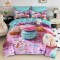 Lenjerie Pat 6 Piese 5D cu Cearșaf Elastic – Model Macarons Multicolor, LFL-084