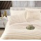 Lenjerie de pat Cocolino cu pilotă inclusă și cearșaf cu elastic, 6 piese, blană de iepure crem, LCE-104