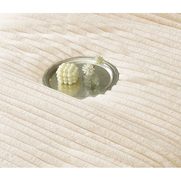 Lenjerie de pat Cocolino cu pilotă inclusă și cearșaf cu elastic, 6 piese, blană de iepure crem, LCE-104