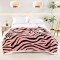 Pătură cu blăniță model zebra roz 200x230 cm Moale și Călduroasă, PBC-070