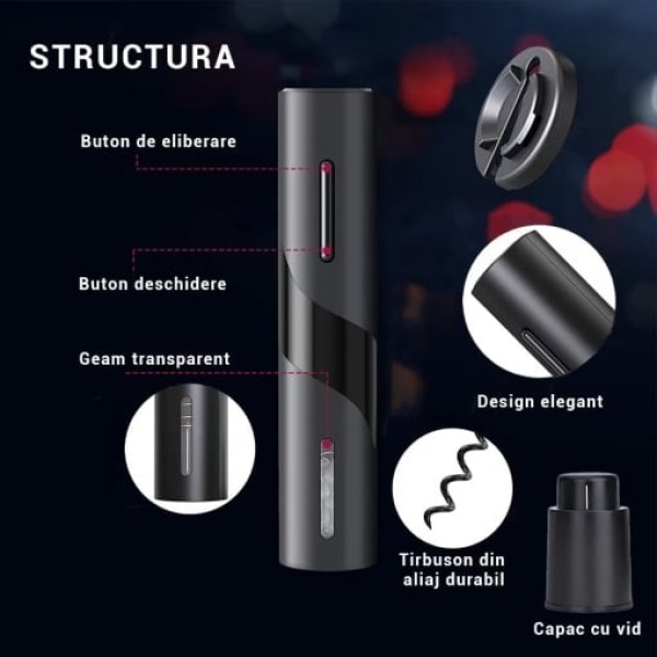 Set Tirbuson Electric, 4 in 1, Negru, OGR-012