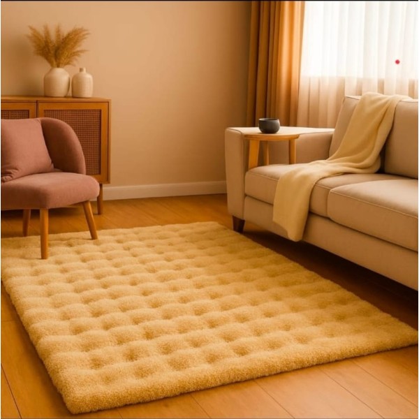 Covor Pufos 150x220 cm – Bej Deschis, Moale și Elegant pentru Living sau Dormitor, CF-008