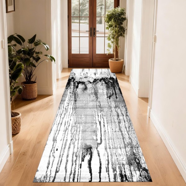 Traverse Antiderapante – Model Abstract Alb-Negru cu Efect Artistic, TCA-066