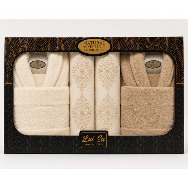 Set Cadou Baie 10 Piese pentru Cuplu – Halate de Baie și Prosoape Elegante, HBC-015