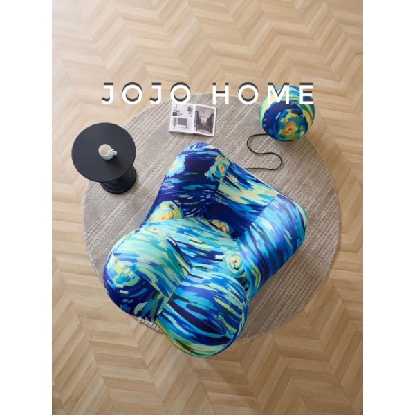 Fotoliu Premium Ergonomic cu Taburet – Design Artistic Modern Multicolor, L100x120x92 cm, FPE-001