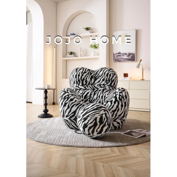 Fotoliu Premium Ergonomic cu Taburet – Model Zebra Alb-Negru, L100x120x92 cm, FPE-004 Fotoliu Premium Ergonomic cu Taburet – Model Zebra Alb-Negru, L100x120x92 cm, FPE-004