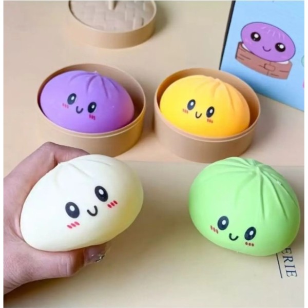 Set 12 Jucării Antistres Squishy Bao Bun – Figurine Kawaii Colorate, Moi și Elastice pentru Copii și Adulți, JCC-030