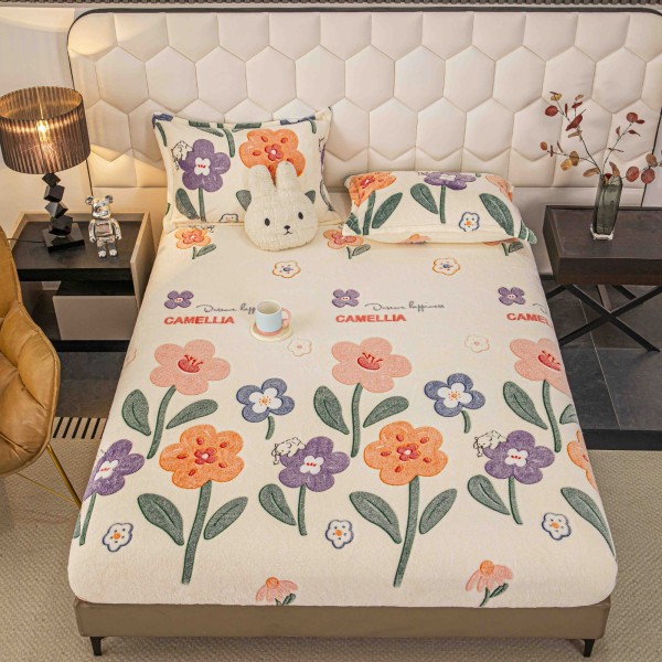 Cearșaf cu Elastic Cocolino 180x200x25 cm + 2 Fețe de Pernă 50x70 cm – Model Floral Camellia, HC-021 Cearșaf cu Elastic Cocolino 180x200x25 cm + 2 Fețe de Pernă 50x70 cm – Model Floral Camellia, HC-021