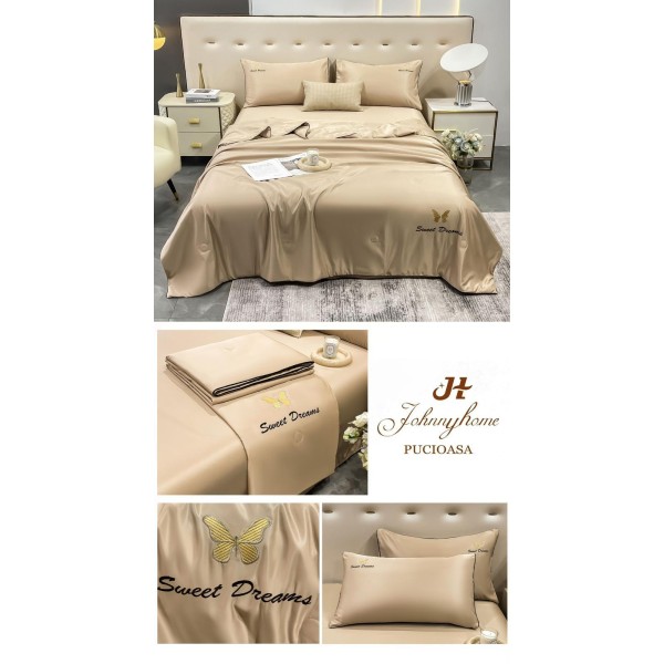 Set Lenjerie de Pat Dublu cu Pilotă de Vară, Satin Fin, 4 Piese, Crem Bej, LPV-001 Set Lenjerie de Pat Dublu cu Pilotă de Vară, Satin Fin, 4 Piese, Crem Bej, LPV-001