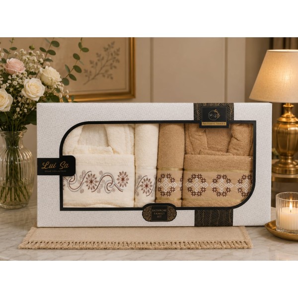 Set Cadou Baie 10 Piese pentru Cuplu – Halate de Baie și Prosoape Elegante, HBC-028 Set Cadou Baie 10 Piese pentru Cuplu – Halate de Baie și Prosoape Elegante, HBC-028