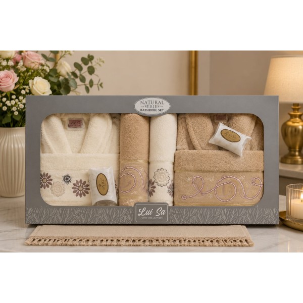 Set Cadou Baie 10 Piese pentru Cuplu – Halate de Baie și Prosoape Elegante, HBC-031 Set Cadou Baie 10 Piese pentru Cuplu – Halate de Baie și Prosoape Elegante, HBC-031