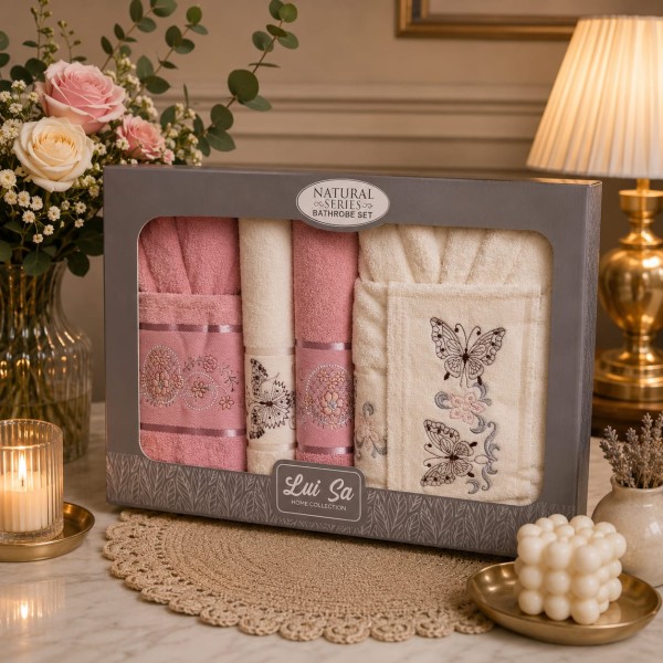 Set Cadou Baie 10 Piese pentru Cuplu – Halate de Baie și Prosoape Elegante, HBC-033 Set Cadou Baie 10 Piese pentru Cuplu – Halate de Baie și Prosoape Elegante, HBC-033