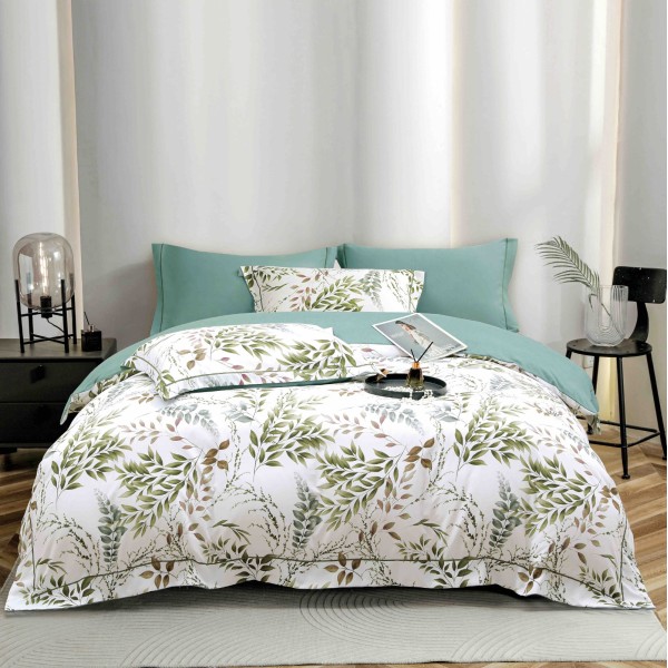 Lenjerie de Pat Dublu LUX 6 Piese din Finet cu Cearșaf cu Elastic – Model Floral Elegant, LPL-030 Lenjerie de Pat Dublu LUX 6 Piese din Finet cu Cearșaf cu Elastic – Model Floral Elegant, LPL-030