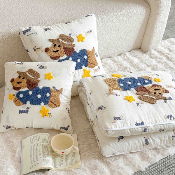 Pilotă-Pernă pentru Copii 2 în 1, 150x200 cm, Bumbac 100% – Model Cățeluși, PPL-057 Pilotă-Pernă pentru Copii 2 în 1, 150x200 cm, Bumbac 100% – Model Cățeluși, PPL-057