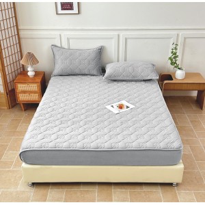 Husă / Topper Saltea 180x200 cm cu Elastic + 2 Fețe de Pernă – Gri Deschis, HTC-009