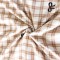 Lenjerie de Pat Dublu LUX 6 Piese din Finet cu Cearșaf cu Elastic – Model Carouri Bej cu Fundițe, LPL-033 Lenjerie de Pat Dublu LUX 6 Piese din Finet cu Cearșaf cu Elastic – Model Carouri Bej cu Fundițe, LPL-033