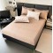 Lenjerie de Pat Dublu LUX 6 Piese din Finet cu Cearșaf cu Elastic – Model Carouri Bej cu Fundițe, LPL-033 Lenjerie de Pat Dublu LUX 6 Piese din Finet cu Cearșaf cu Elastic – Model Carouri Bej cu Fundițe, LPL-033