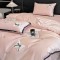 Lenjerie de Pat Premium Satin Deluxe cu Broderie Elegantă, Bumbac 100%, 4 Piese, Roz Pudrat, LBB-021 Lenjerie de Pat Premium Satin Deluxe cu Broderie Elegantă, Bumbac 100%, 4 Piese, Roz Pudrat, LBB-021