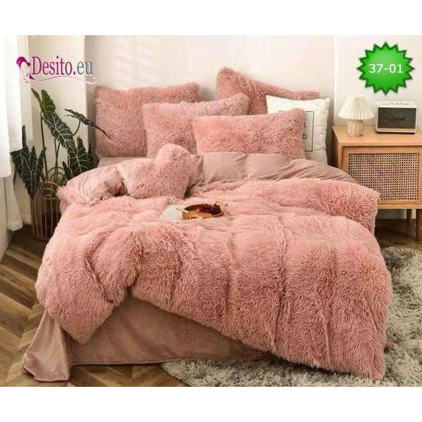 Lenjerie Fluffy Roz pudra 6 Piese Pat Dublu – Moale, Călduroasă și Elegantă, LCF-007 Lenjerie Fluffy Roz pudra 6 Piese Pat Dublu – Moale, Călduroasă și Elegantă, LCF-007