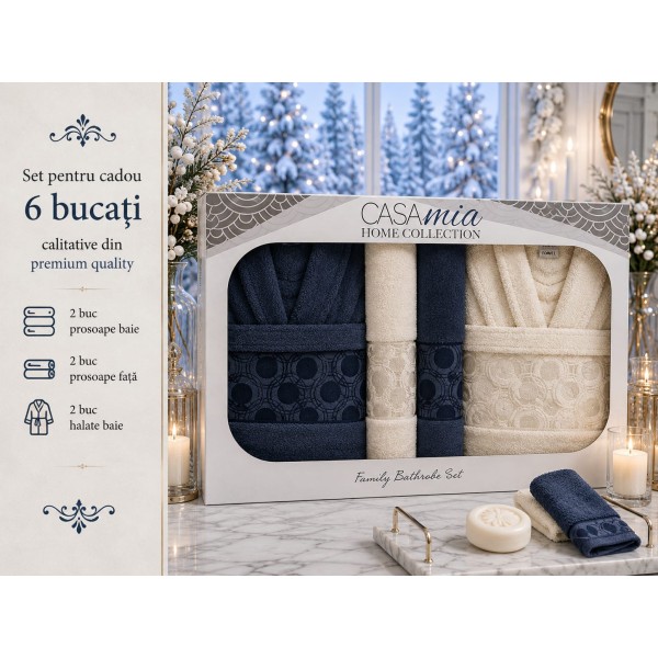 Set Cadou Baie 6 Piese pentru Cuplu – Halate de Baie și Prosoape Elegante, HBC-062 Set Cadou Baie 6 Piese pentru Cuplu – Halate de Baie și Prosoape Elegante, HBC-062