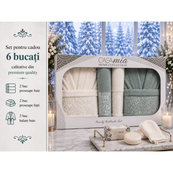 Set Cadou Baie 6 Piese pentru Cuplu – Halate de Baie și Prosoape Elegante, HBC-073 Set Cadou Baie 6 Piese pentru Cuplu – Halate de Baie și Prosoape Elegante, HBC-073