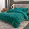 Lenjerie de Pat Premium JOJO Home, 4 Piese, Blăniță Artificială Tip Iepure, Cearșaf cu Elastic – Turcoaz, LJH-004