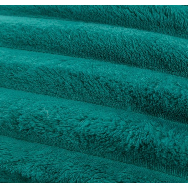Lenjerie de Pat Premium JOJO Home, 4 Piese, Blăniță Artificială Tip Iepure, Cearșaf cu Elastic – Turcoaz, LJH-004