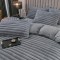 Lenjerie de Pat Premium JOJO Home, 4 Piese, Blăniță Artificială Tip Iepure, Cearșaf cu Elastic – Gri Inchis, LJH-005