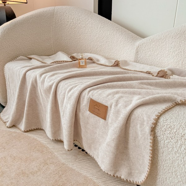 Șal Multifuncțional Jojo Home din Cașmir Artificial 100x140 cm cu Capse – Șal și Pătură 2 în 1, crem/bej deschis, PJC-003