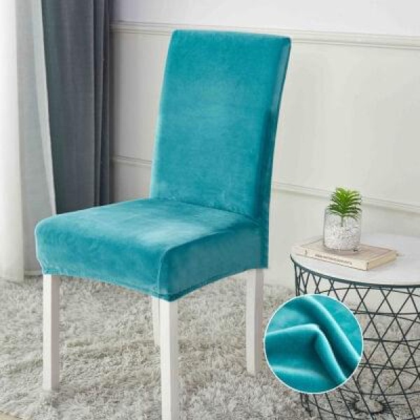 Set 6 huse universale pentru scaun din CATIFEA, Turquoise, HSC-016