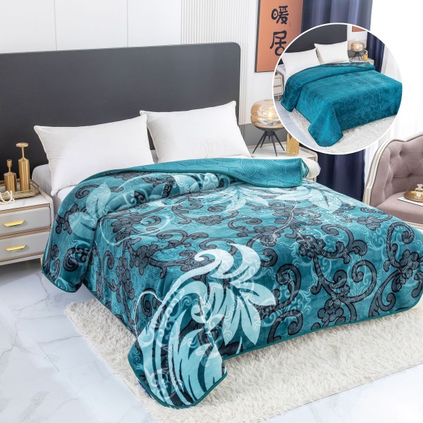 Patura Cocolino dubla si pufoasa perfecta pentru sezonul rece 200 x 240 cm, Turquoise, PCM-003