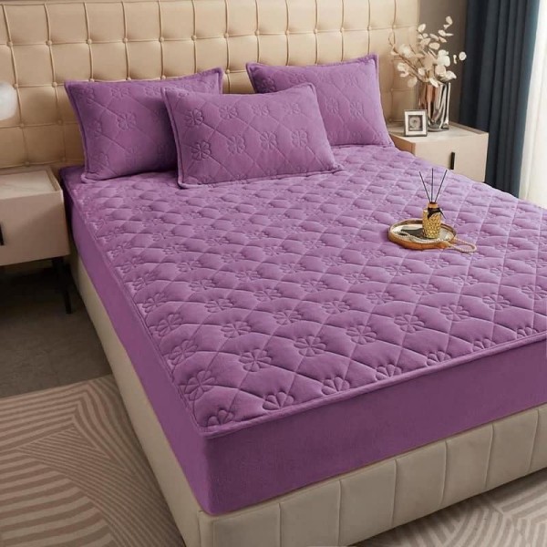 Huse/Topper pentru saltea cu elastic 180x200, Lila, HTC-002