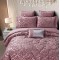 Lenjerie de pat cu elastic si pilota inclusa, bumbac tip jacquard, pat dublu, 7 piese, Roz inchis, PJD-04