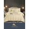 Lenjerie pat dublu, Damasc, 6 piese, Jojo, Crem, LDS-037