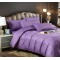 Lenjerie, pat dublu, cu ELASTIC, Damasc Finetat, 6 piese, Mov, LDS-064